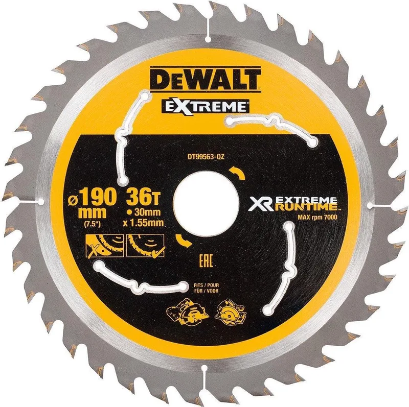 Black & Decker De walt cirkelzaagbladen 190mm 30mm 36t csb (Prijs per stuk) de DEWALT – image du produit