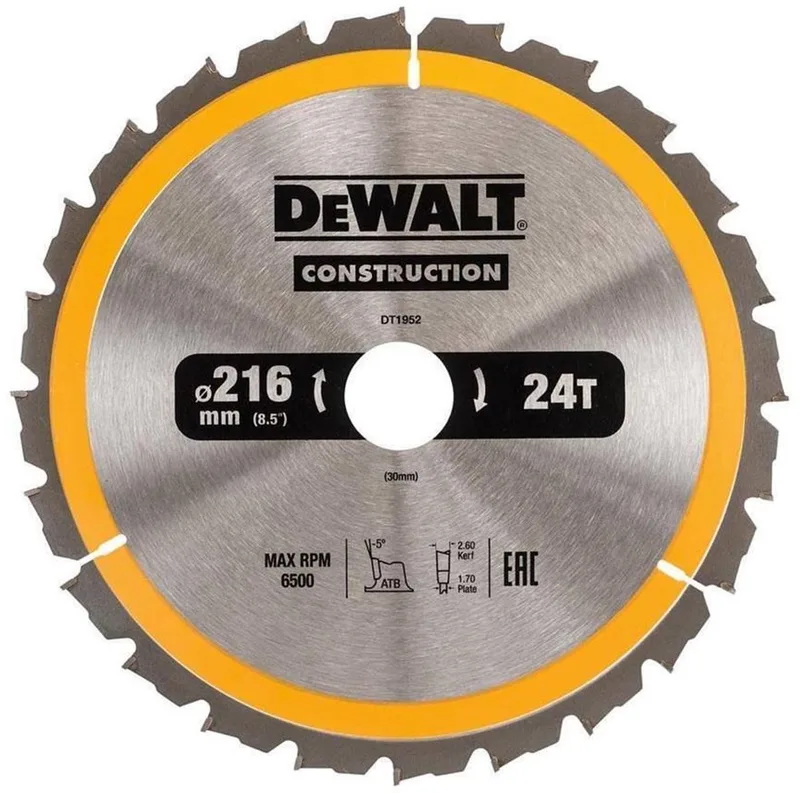 Cirkelzaagblad - 216mm - 30mm Asdiameter - 24 Tanden by DEWALT – product image