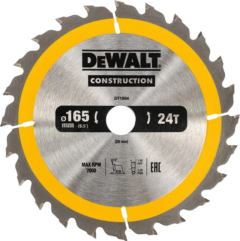 Constructie Serie - Zaagblad - 165mm - 24T - Hout by DEWALT – product image