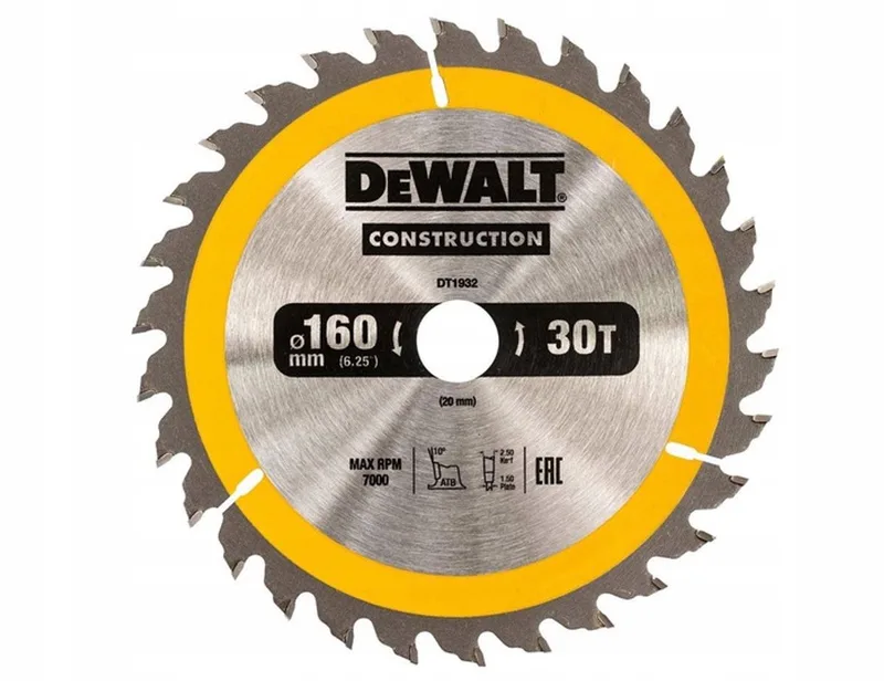 Construction - Cirkelzaagblad - 165mm - 18T - Voor Hout en Composieten by DEWALT – product image 1 of 3