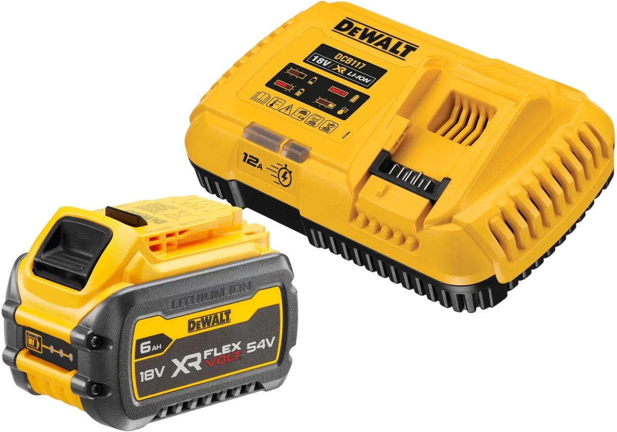 DCB 117 T1 accu-starterset 18 V oplader 12 A + 1x DCB 546 accu 6,0 Ah fra DEWALT – produktbillede