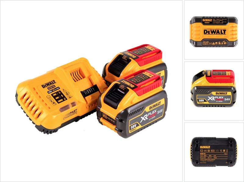DCB 118 X2 FlexVolt 54 V / 18 V starterset + 2x accu 9,0 Ah by DEWALT – product image