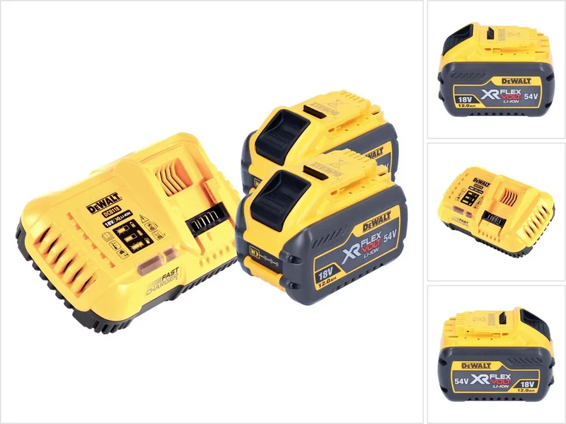 DCB 118 Y2 accu-starterset 18 V / 54 V 2x XR FLEXVOLT accu 12 Ah + oplader von DEWALT – Produktbild