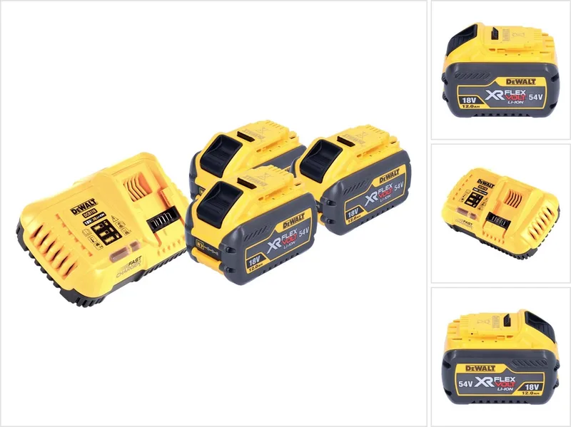 DCB 118 Y3 accu-starterset 18 V / 54 V 3x XR FLEXVOLT accu 12 Ah + oplader de DEWALT – image du produit