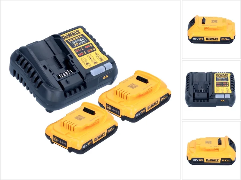 DCB1104D2 Starterset 2x DCB183 Accu 2.0Ah 18V XR + Multilader DCB1104 by DEWALT – product image