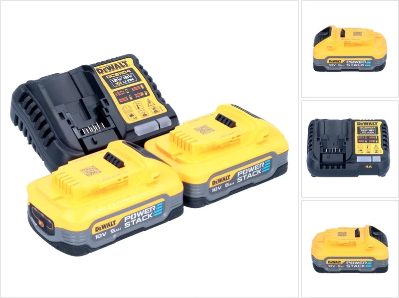 DCB1104H2 Starterset 2x Accu 5.0Ah POWERSTACK 18V XR + Multilader DCB1104 van DEWALT – productafbeelding
