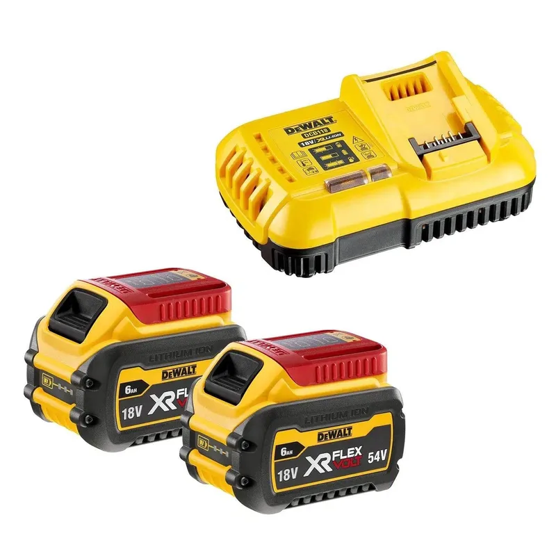 DCB118T2 Starterset 2x DCB546 Accu 6.0Ah 54V XR FlexVolt + Snellader DCB118 by DEWALT – product image