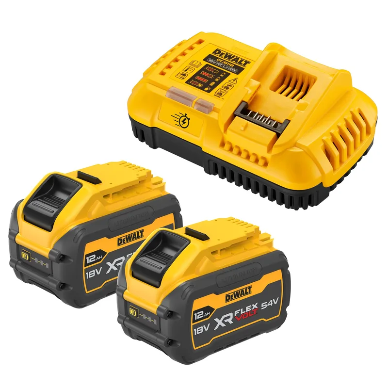 DCB118XY2 2x DCB5480 12.0Ah accu + XR multivoltage snellader 54V XR FlexVolt de DEWALT – image du produit