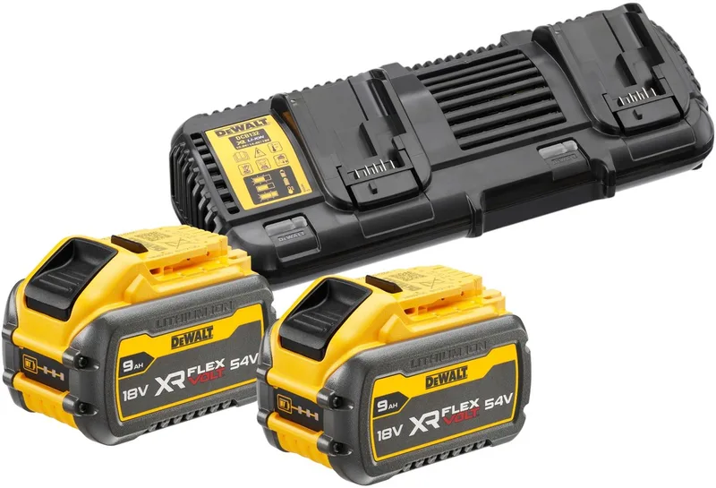 DCB132X2 Starterset 2x DCB547 Accu 9.0Ah 54V XR FlexVolt + Dubbellader DCB132 by DEWALT – product image