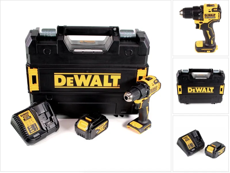 DCD 708 M1T accuboormachine 18 V Li-Ion Brushless in TSTAK Box + 1 x 4,0 Ah accu + oplader von DEWALT – Produktbild