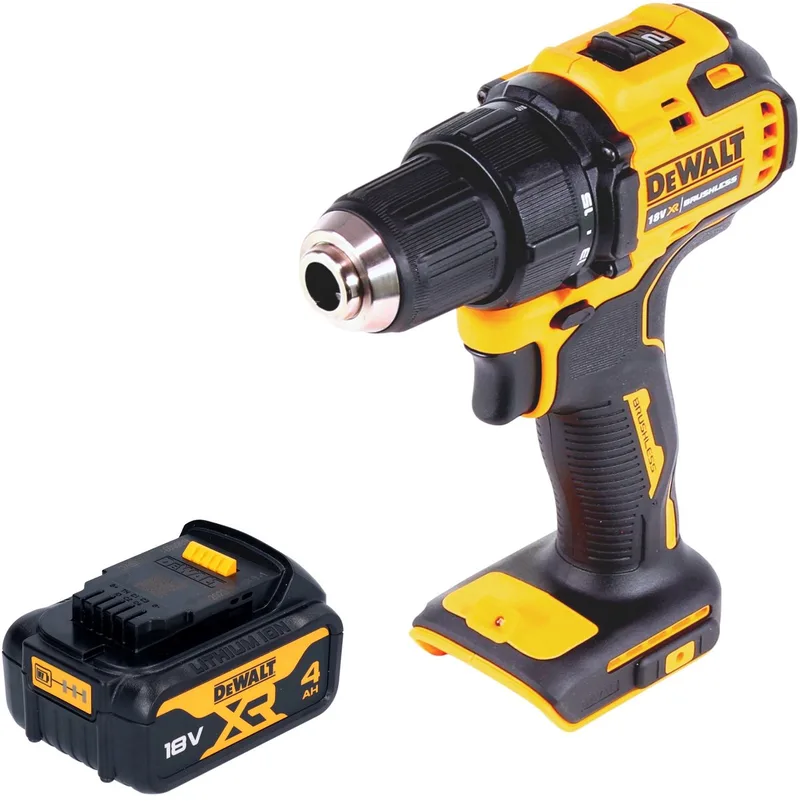 DCD 708 N accuboormachine 18 V 65 Nm borstelloos + 1x accu 4,0 Ah - zonder oplader fra DEWALT – produktbillede