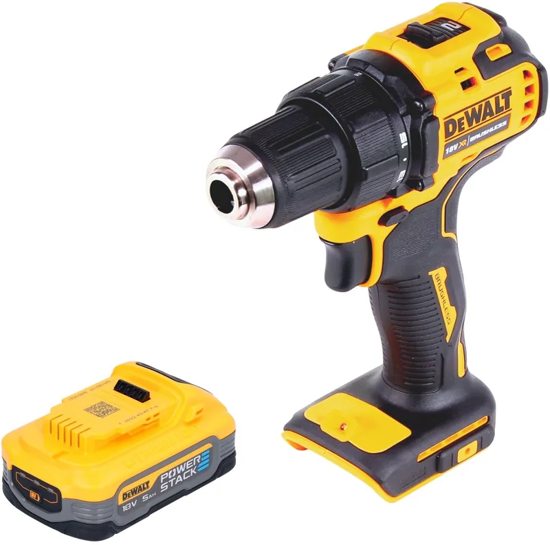 DCD 708 N accuboormachine 18 V 65 Nm borstelloos + 1x Powerstack accu 5,0 Ah - zonder oplader by DEWALT – product image