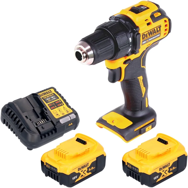 DCD 708 P2 accuboormachine 18 V 65 Nm borstelloos + 2x accu 5,0 Ah + oplader de DEWALT – image du produit