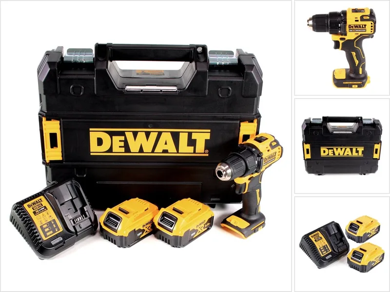 DCD 708 P2T accuboormachine 18 V Li-Ion Brushless in TSTAK Box + 2 x 5,0 Ah accu + oplader de DEWALT – image du produit
