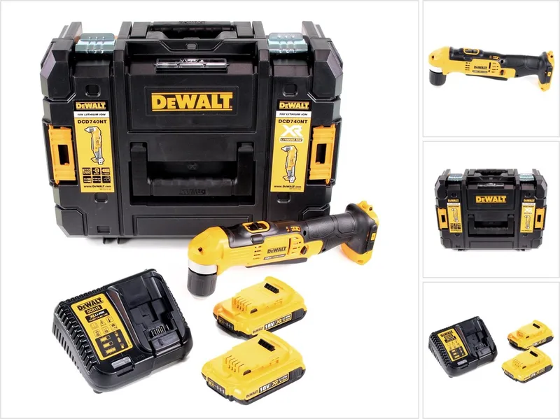 DCD 740 D2 accu-haakse boormachine 18V 33Nm + 2x accu 2,0Ah + snellader + TSTAK de DEWALT – image du produit