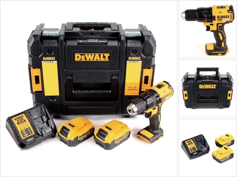 DCD 777 M2 accuboormachine 18 V 65 Nm + 2x accu’s 4,0 Ah + oplader in TSTAK II-gereedschapskoffer de DEWALT – image du produit