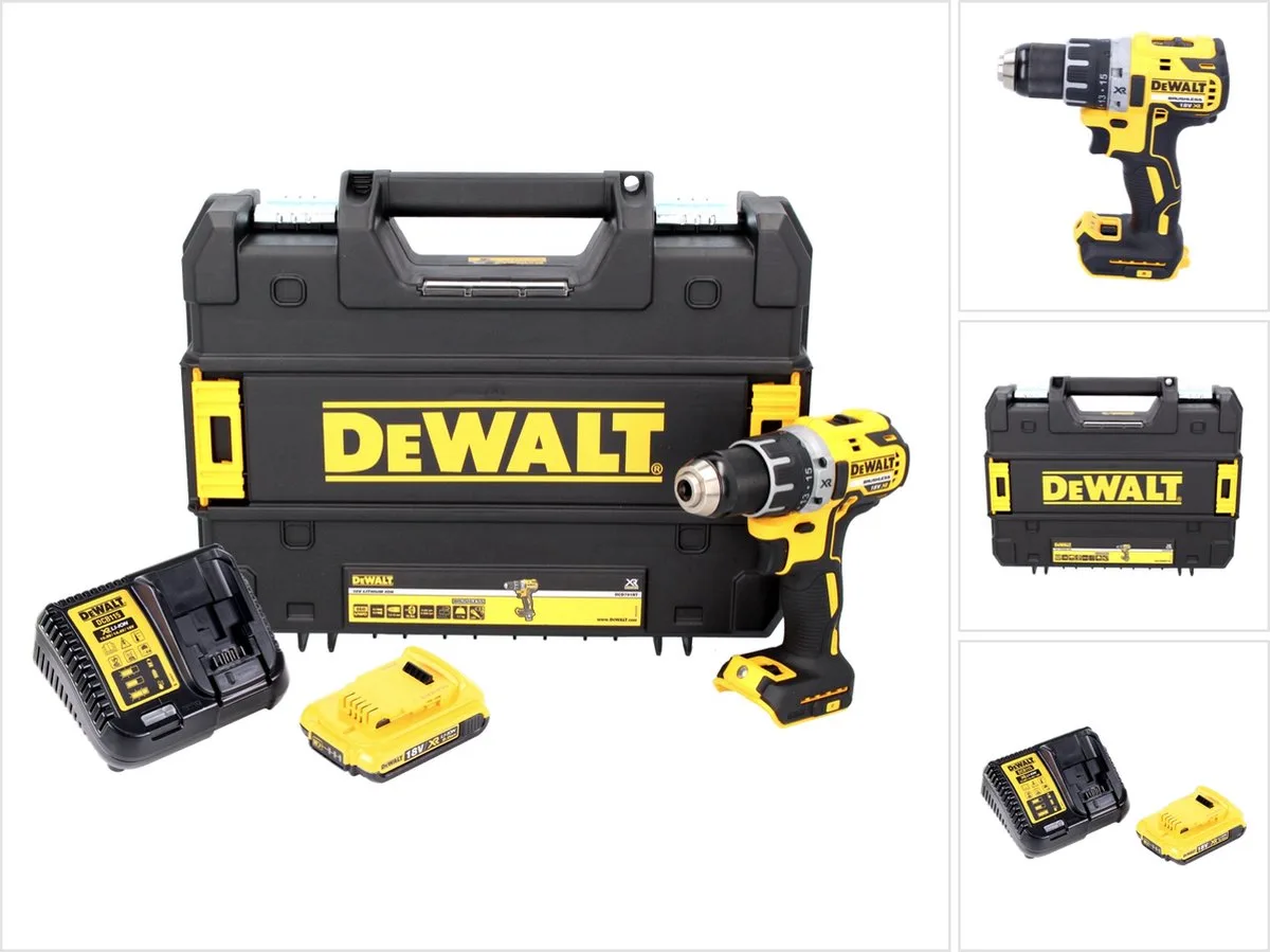 DCD 791 D1 accuboormachine 18 V 70 Nm borstelloos + 1x oplaadbare accu 2.0 Ah + lader + TSTAK de DEWALT – image du produit