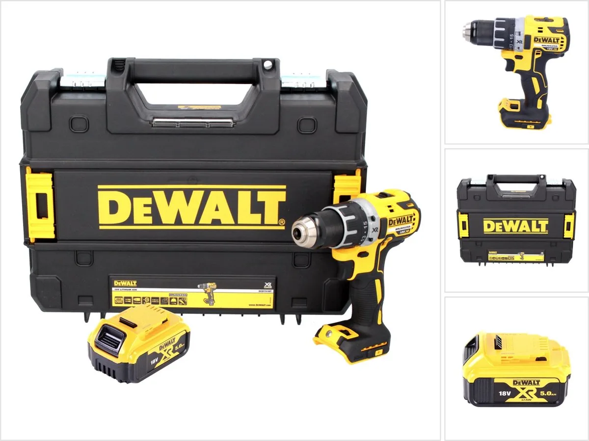 DCD 791 NT accuboormachine 18 V 70 Nm borstelloos + 1x oplaadbare accu 5.0 Ah + TSTAK - zonder oplader von DEWALT – Produktbild