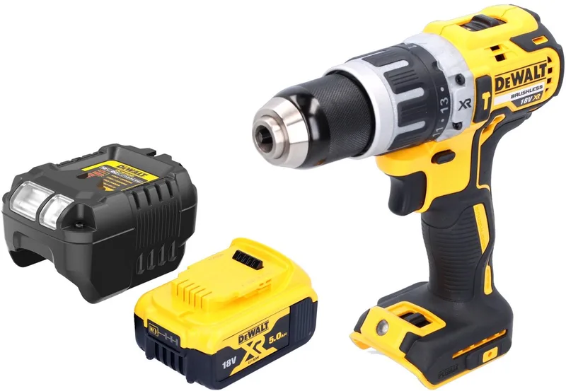 DCD 796 P1 accu-klopboormachine 18 V 70 Nm borstelloos + 1x accu 5,0 Ah + oplader van DEWALT – productafbeelding