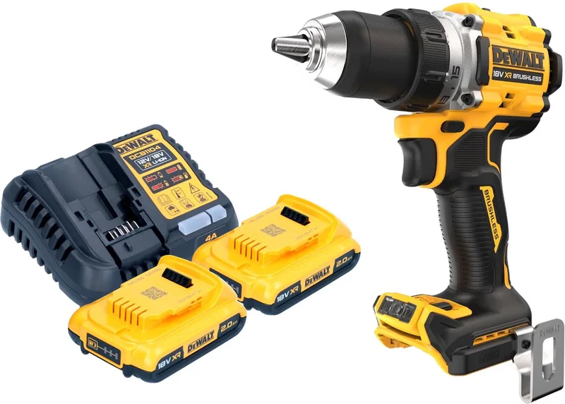DCD 800 D2 accuboormachine 18 V 90 Nm borstelloos + 2x accu 2.0 Ah + lader de DEWALT – image du produit