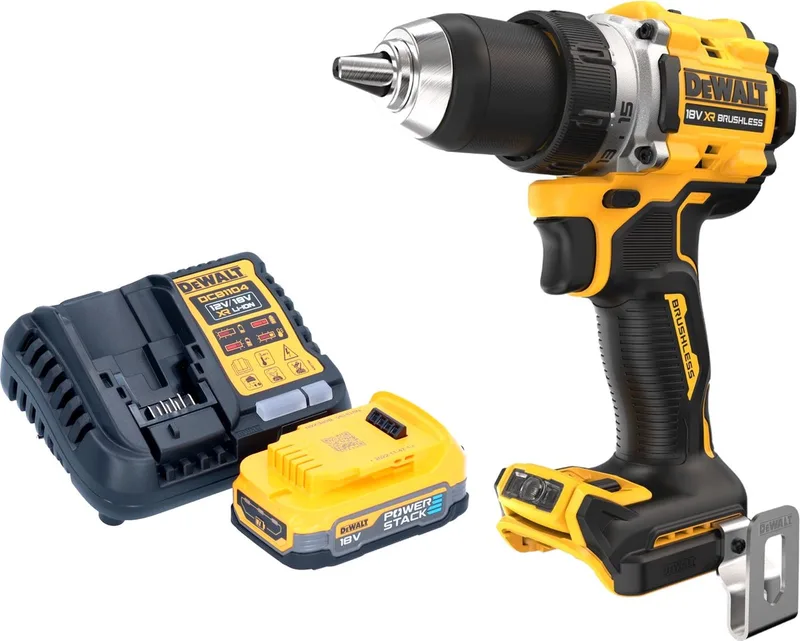 DCD 800 E1 accuboormachine 18 V 90 Nm borstelloos + 1x Powerstack accu 1.7 Ah + lader by DEWALT – product image