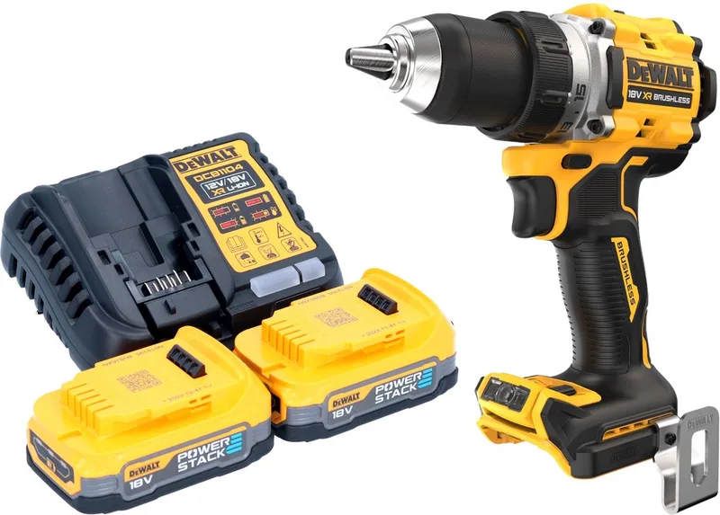 DCD 800 E2 accuboormachine 18 V 90 Nm borstelloos + 2x Powerstack accu 1.7 Ah + lader by DEWALT – product image