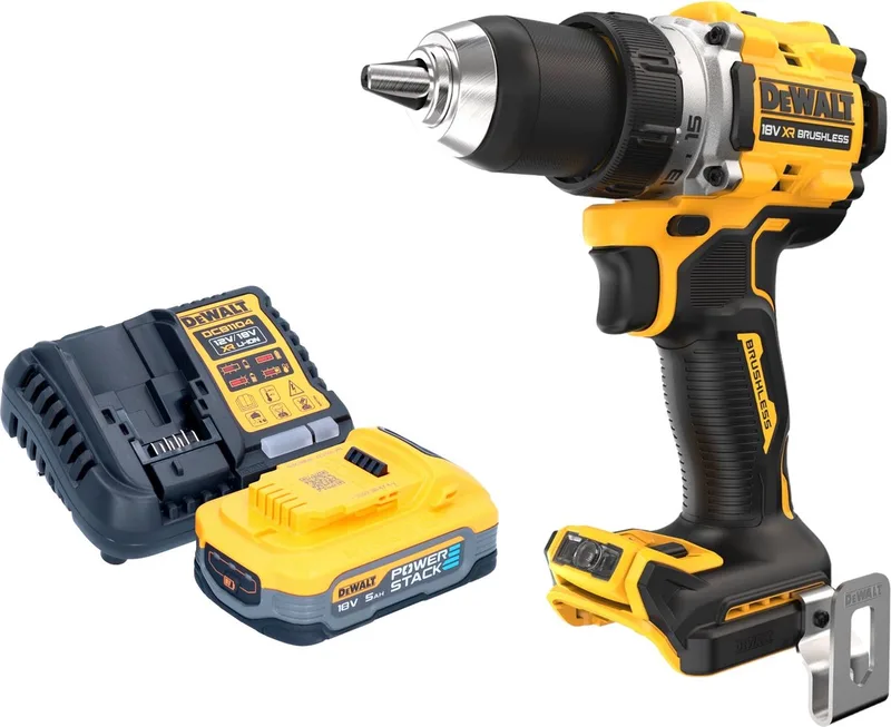 DCD 800 H1 accuboormachine 18 V 90 Nm borstelloos + 1x Powerstack accu 5.0 Ah + lader de DEWALT – image du produit