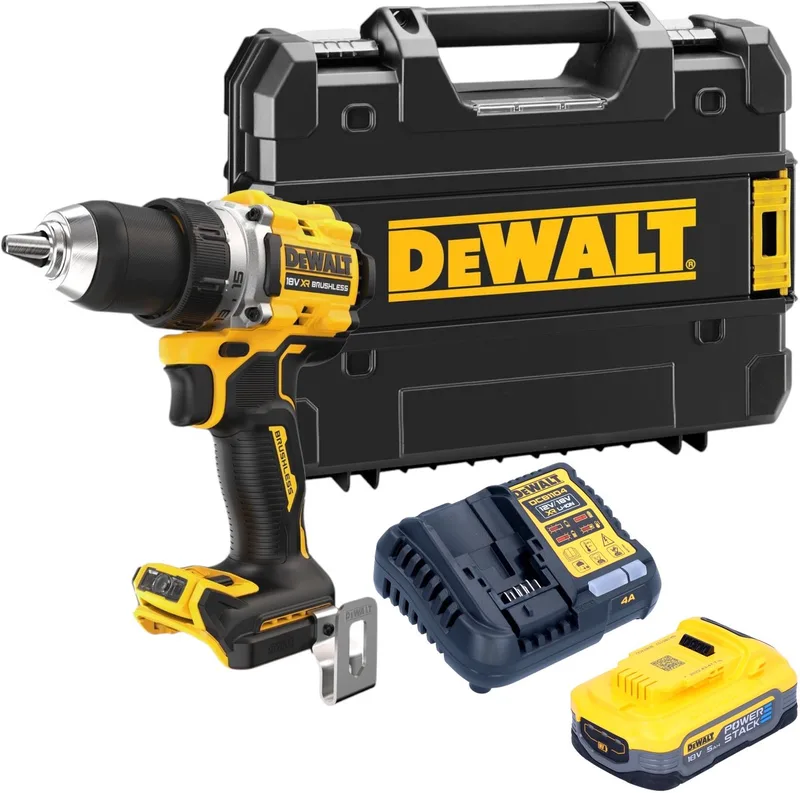 DCD 800 H1T accuboormachine 18 V 90 Nm borstelloos + 1x Powerstack accu 5.0 Ah + lader + TSTAK by DEWALT – product image