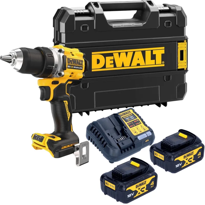 DCD 800 M2T accuboormachine 18 V 90 Nm borstelloos + 2x accu 4.0 Ah + lader + TSTAK fra DEWALT – produktbillede