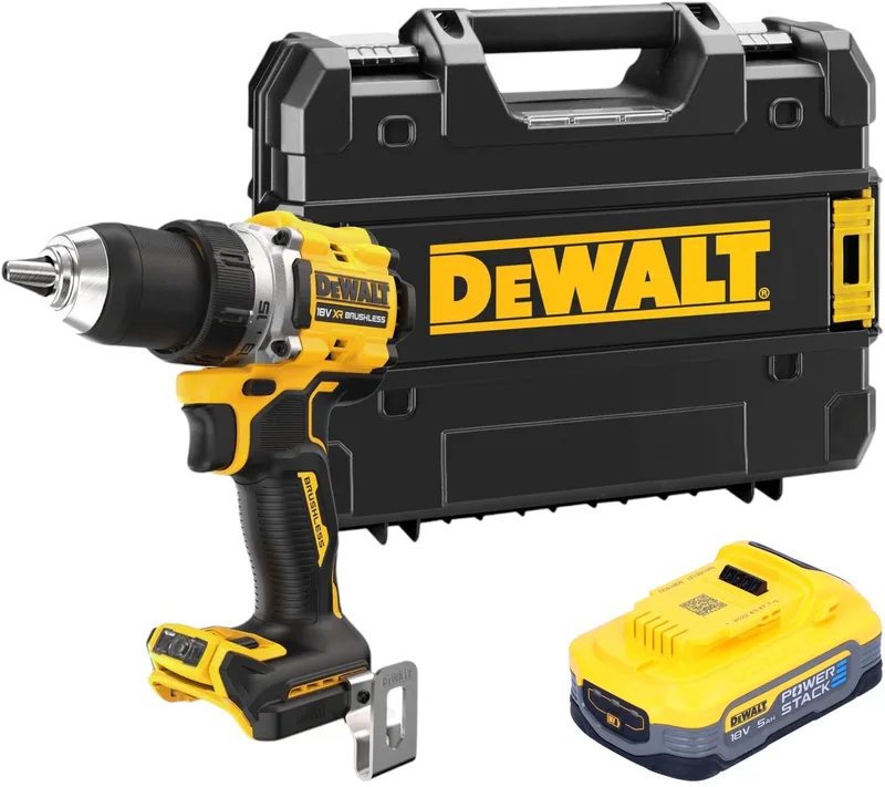 DCD 800 NT accuboormachine 18 V 90 Nm borstelloos + 1x Powerstack-accu 5.0 Ah + TSTAK - zonder oplader by DEWALT – product image