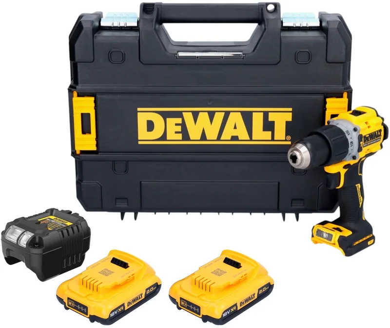 DCD 805 D2T accu-klopboormachine 18 V 90 Nm borstelloos + 2x accu 2,0 Ah + oplader + TSTAK van DEWALT – productafbeelding
