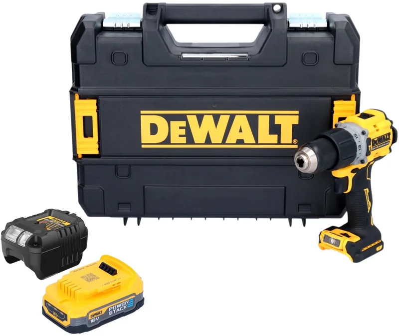 DCD 805 E1T accu klopboormachine 18 V 90 Nm borstelloos + 1x accu 1.7 Ah + lader + TSTAK de DEWALT – image du produit