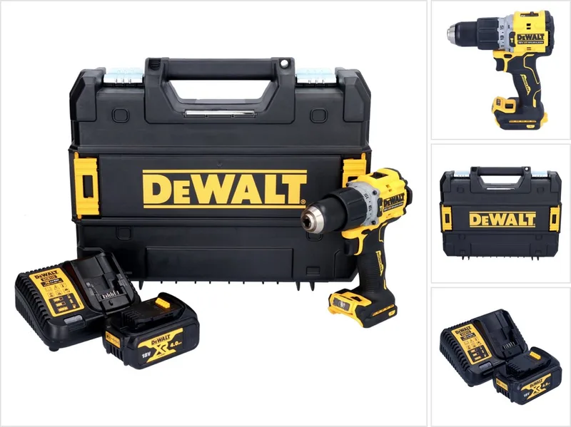 DCD 805 M1T accu-klopboormachine 18 V 90 Nm borstelloos + 1x accu 4,0 Ah + oplader + TSTAK van DEWALT – productafbeelding