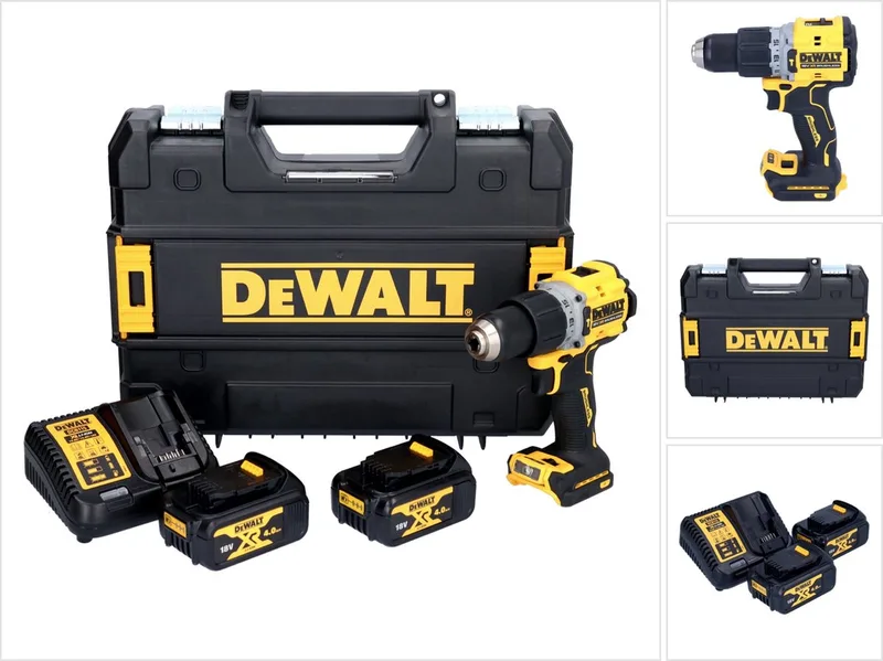 DCD 805 M2T accu-klopboormachine 18 V 90 Nm borstelloos + 2x accu 4,0 Ah + oplader + TSTAK de DEWALT – image du produit