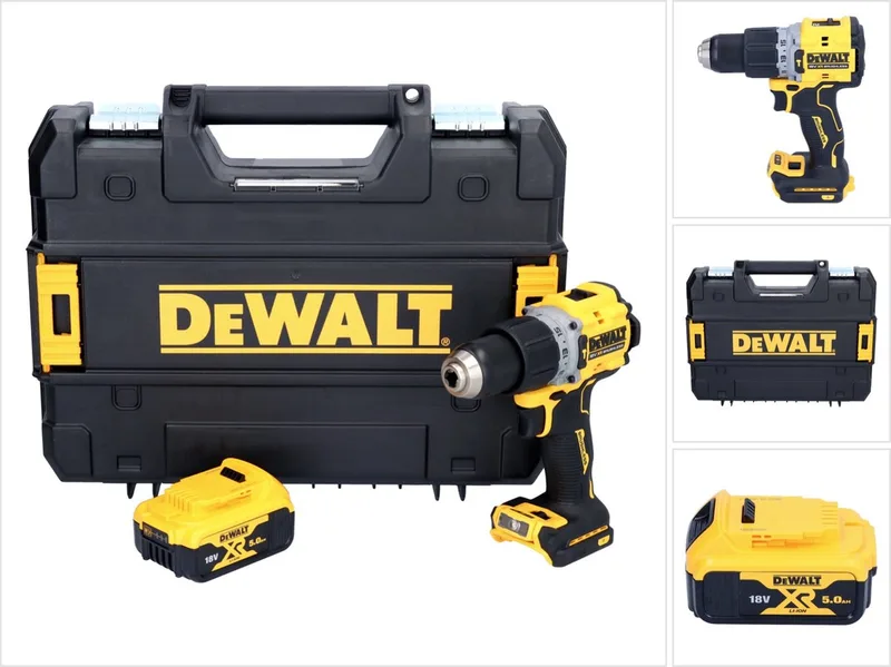 DCD 805 NT accu-klopboormachine 18 V 90 Nm borstelloos + 1x accu 5,0 Ah + TSTAK - zonder oplader de DEWALT – image du produit