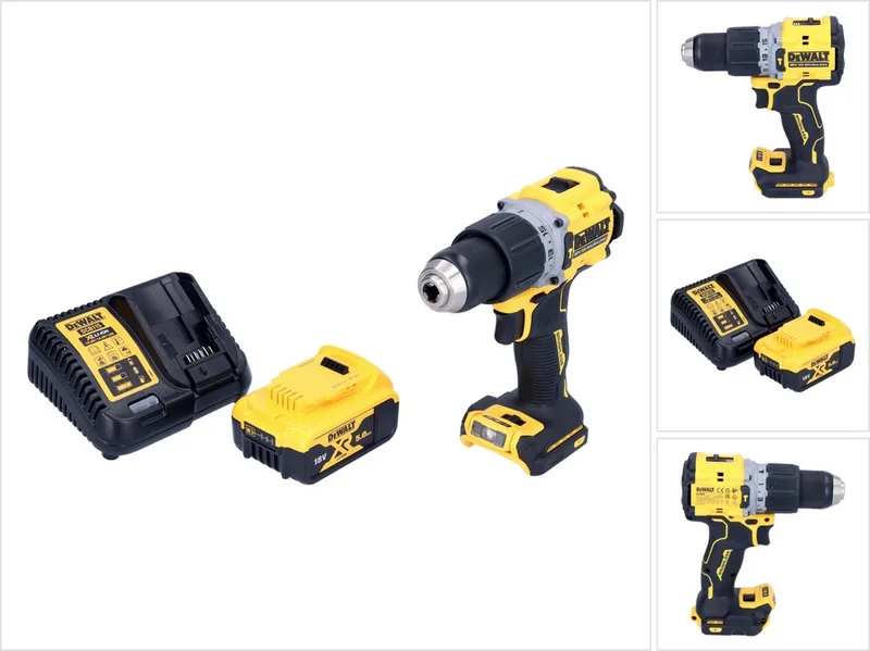 DCD 805 P1 accu klopboormachine 18 V 90 Nm borstelloos + 1x oplaadbare accu 5.0 Ah + lader fra DEWALT – produktbillede