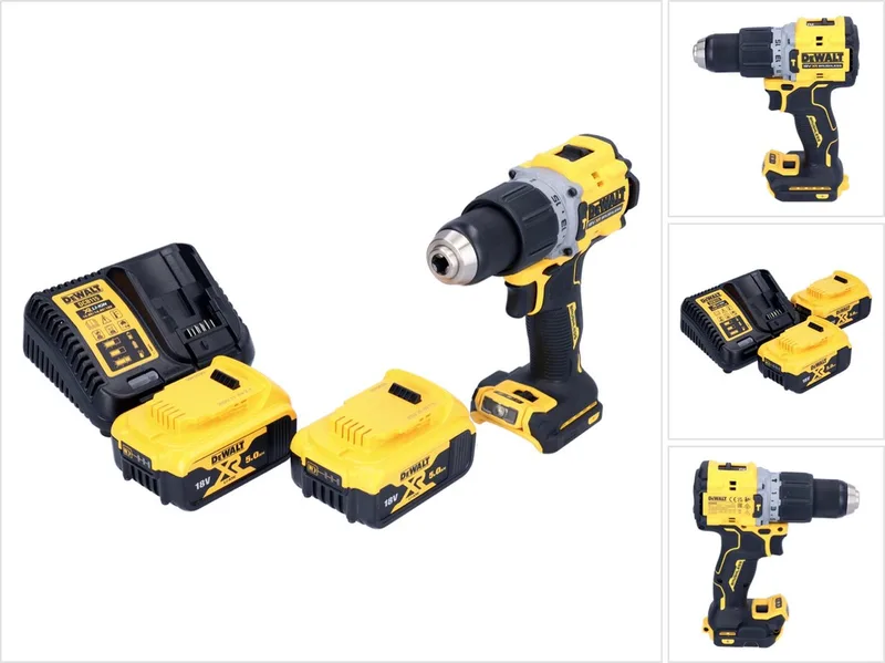 DCD 805 P2 accu klopboormachine 18 V 90 Nm borstelloos + 2x accu 5.0 Ah + lader fra DEWALT – produktbillede