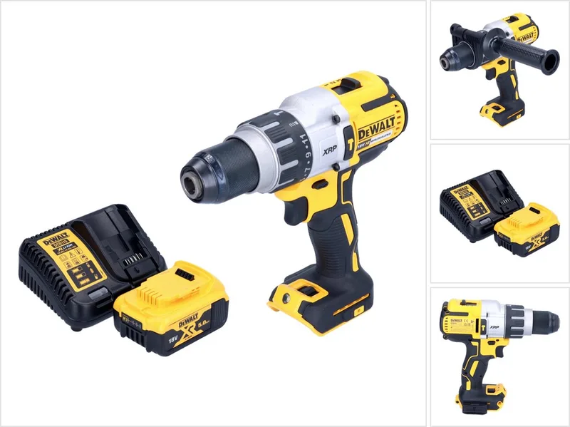 DCD 996 P1 accu-klopboormachine 18 V 95 Nm borstelloos + 1x accu 5,0 Ah + oplader von DEWALT – Produktbild