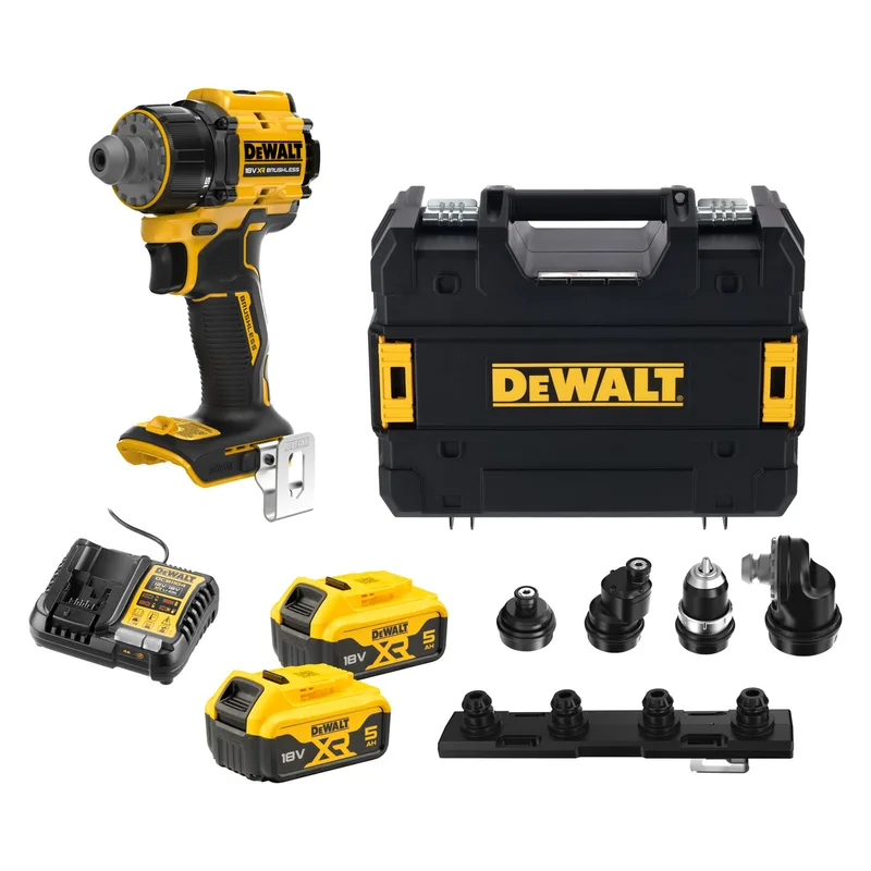 DCD803P2T Multi-head accu schroefboormachine + 4x hulpstukken 18V XR 2x 5.0Ah by DEWALT – product image