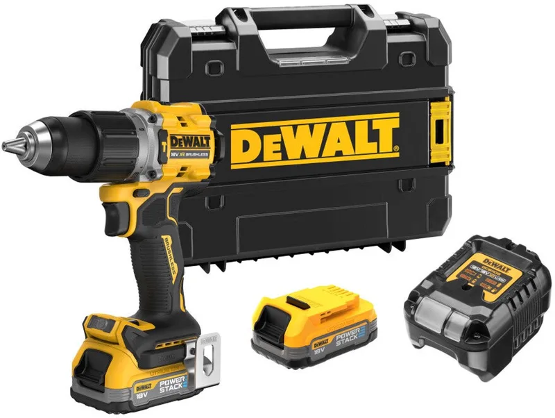 DCD805E2T Compacte accu klop-/schroefboormachine 18V XR 1.7Ah POWERSTACK in TSTAK de DEWALT – image du produit