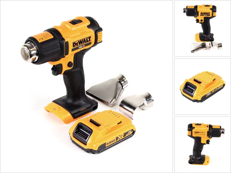DCE 530 N accu-heteluchtpistool 18 V 530 °C + 1x accu 2,0 Ah + oppervlakte- en reflectormondstuk - zonder oplader von DEWALT – Produktbild
