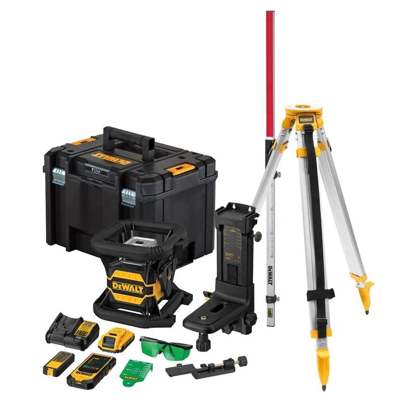 DCE080D1GS-SET Roterende laser BT 18V XR + statief DE0736 + meetlat DE0737 by DEWALT – product image