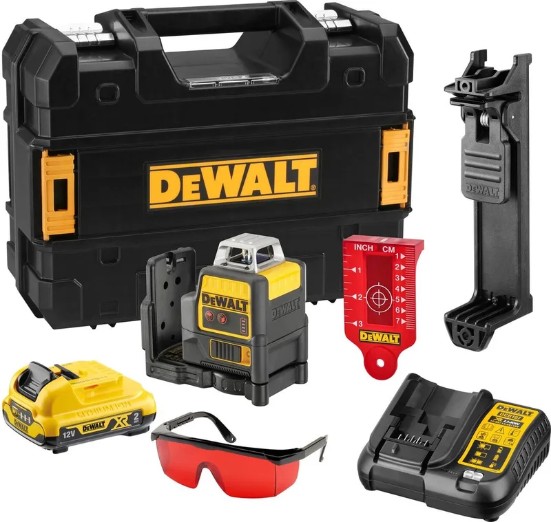 DCE0811D1R 10,8V Li-Ion accu kruislijnlaser 360 graden set (1x 2,0Ah accu) in TSTAK - Rood - 15m - 2 lijnen fra DEWALT – produktbillede