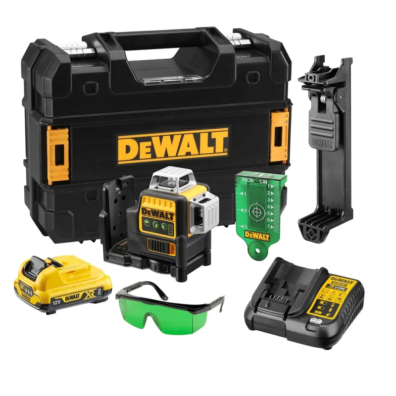 DCE089D1G Zelfnivellerende accu kruislijnlaser 3x 360˚ groen 12V XR 2.0Ah in TSTAK von DEWALT – Produktbild
