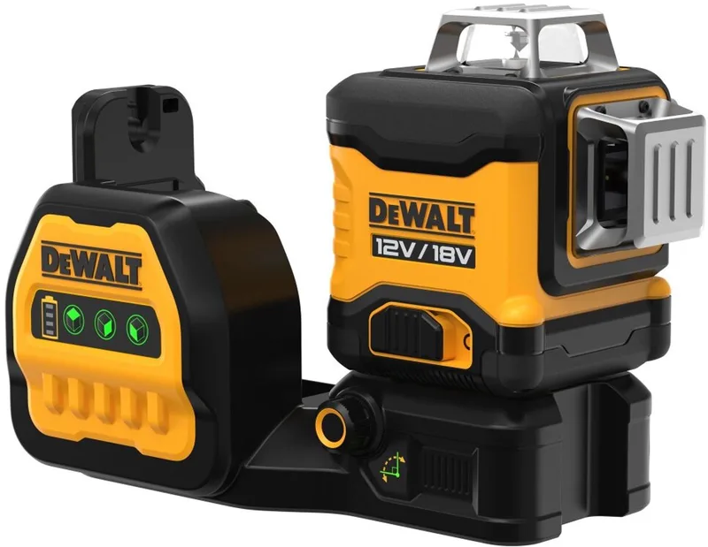 DCE089NG18 12 / 18V Li-ion accu zelfnivellerende 3x 360 graden kruislijnlaser in koffer - 3 lijnen - 35m fra DEWALT, Grøn – produktbillede