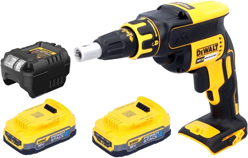 DCF 620 E2 accu-schroevendraaier voor gipsplaten 18 V 30 Nm borstelloos + 2x Powerstack accu 1,7 Ah + oplader von DEWALT – Produktbild