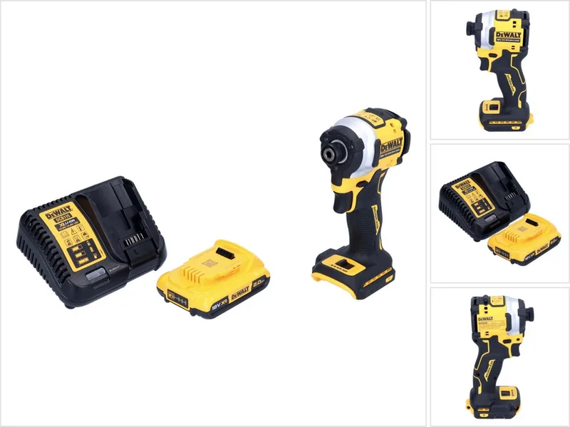 DCF 850 D1 accu-slagmoersleutel 18 V 205 Nm 1/4" borstelloos + 1x accu 2,0 Ah + oplader by DEWALT – product image