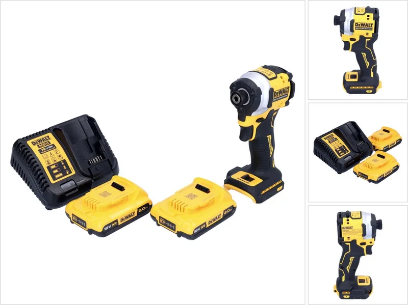DCF 850 D2 accu-slagmoersleutel 18 V 205 Nm 1/4" borstelloos + 2x accu 2,0 Ah + oplader fra DEWALT – produktbillede