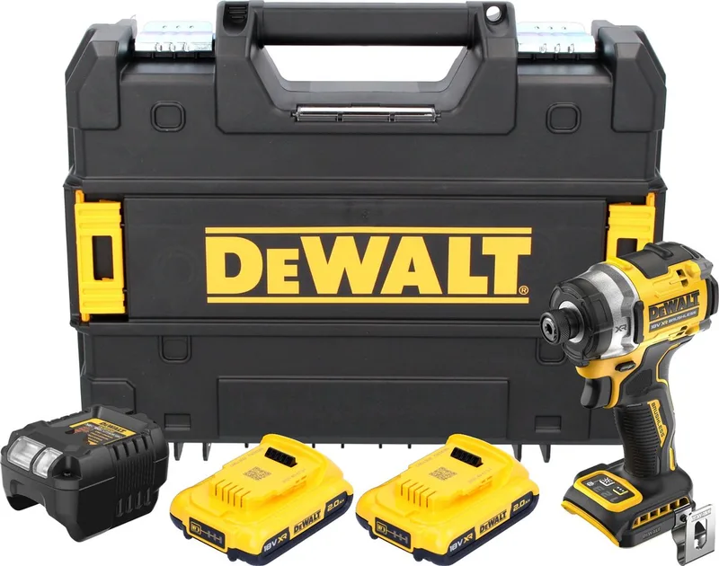 DCF 860 D2T accu-slagmoersleutel 18 V 282 Nm 1/4" borstelloos + 2x accu 2,0 Ah + oplader + TSTAK de DEWALT – image du produit
