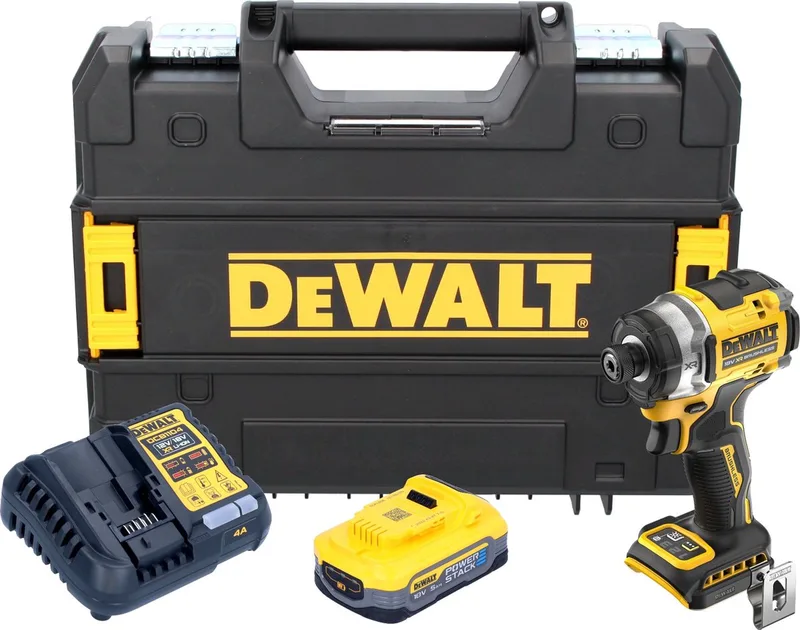 DCF 860 H1T accu-slagmoersleutel 18 V 282 Nm 1/4" borstelloos + 1x Powerstack-accu 5,0 Ah + oplader + TSTAK fra DEWALT – produktbillede